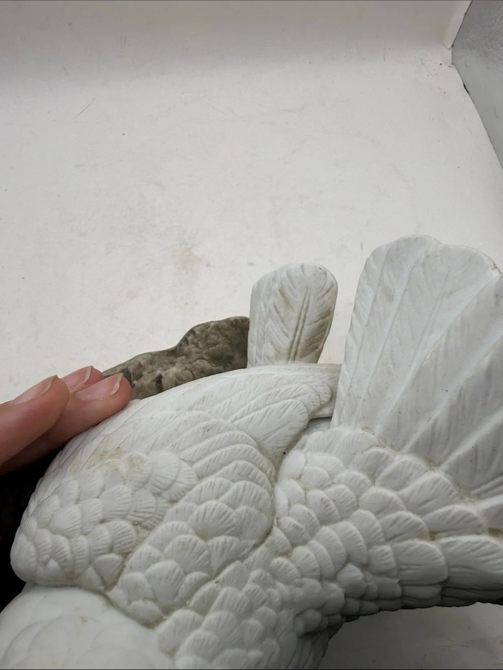 Vtg Andrea Sadek Fan Tail Dove Porcelain Figurine White Bird Statue Collectible